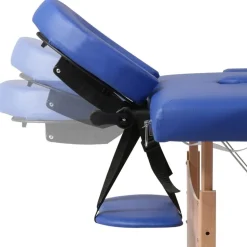 vidaXL sammenfoldeligt massagebord med træstel 2 zoner blå
