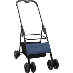 vidaXL Sammenklappelig kæledyrsvogn Blå 81 x 47 x 99 cm Polyester