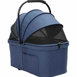 vidaXL Sammenklappelig kæledyrsvogn Blå 81 x 47 x 99 cm Polyester