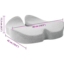 vidaXL Sædehynde Enfarvet Lysegrå 50 x 43 x 10 cm Memory Skum