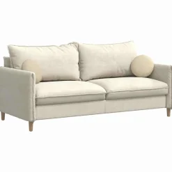 vidaXL Sædepuder 2 pcs Creme Ø30 x 13 cm Stof
