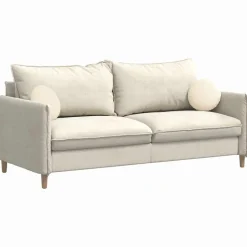 vidaXL Sædepuder 2 pcs Creme Ø30 x 13 cm Velourstof