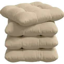 vidaXL Sædepuder 4 pcs Creme 40 x 40 cm Mikrofiberstof