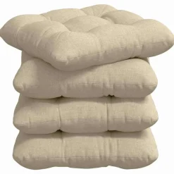 vidaXL Sædepuder 4 pcs Creme 40 x 40 x 12 cm Stof