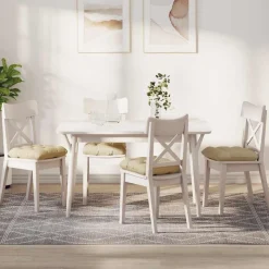 vidaXL Sædepuder 4 pcs Creme 40 x 40 x 12 cm Stof