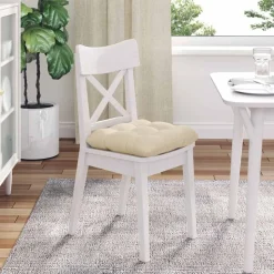 vidaXL Sædepuder 4 pcs Creme 40 x 40 x 12 cm Stof