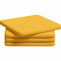 vidaXL Sædepuder 4 pcs Lys Gul 40 x 40 x 3 cm Velourstof