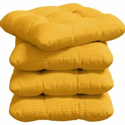 vidaXL Sædepuder 4 pcs Lys Gul 40 x 40 cm Velourstof