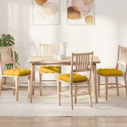 vidaXL Sædepuder 4 pcs Lys Gul 40 x 40 cm Velourstof