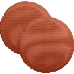 vidaXL Sædepuder 2 pcs Rød orange Ø30 x 13 cm Velourstof