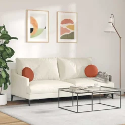 vidaXL Sædepuder 2 pcs Rød orange Ø30 x 13 cm Velourstof