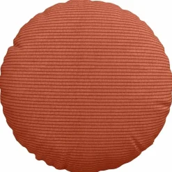 vidaXL Sædepuder 2 pcs Rød orange Ø30 x 13 cm Velourstof
