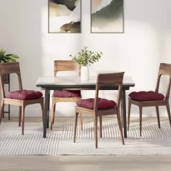 vidaXL Sædepuder 4 pcs Vinrød 40 x 40 x 12 cm Stof
