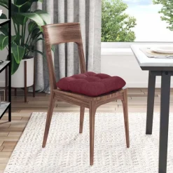 vidaXL Sædepuder 4 pcs Vinrød 40 x 40 x 12 cm Stof