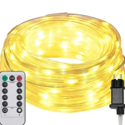 vidaXL Sejllys med 120 LED'er Varm hvid 5 m PVC