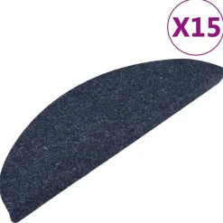 vidaXL selvklæbende trappemåtter 15 stk. 56x17x3 cm blå