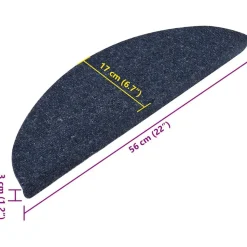 vidaXL selvklæbende trappemåtter 15 stk. 56x17x3 cm blå