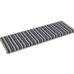 vidaXL Selvklæbende Trappemåtter Stribet 15 pcs Grå 65 x 21 x 4 cm