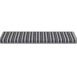 vidaXL Selvklæbende Trappemåtter Stribet 15 pcs Grå 65 x 21 x 4 cm