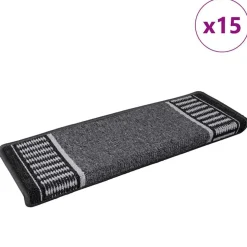 vidaXL Selvklæbende Trappemåtter 15 pcs Antracit 65 x 21 x 4 cm
