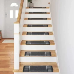 vidaXL Selvklæbende Trappemåtter 15 pcs Antracit 65 x 21 x 4 cm