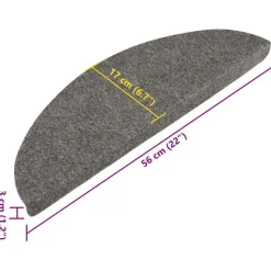 vidaXL selvklæbende trappemåtter 15 stk. 56x17x3 cm grå