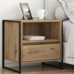vidaXL Sengebord Artisan eg 50 x 39,5 x 50 cm Konstrueret træ