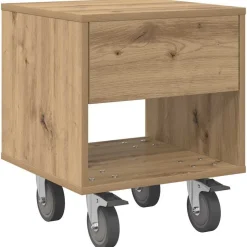 vidaXL Sengebord Artisan Egetræ 40,5 x 40 x 48 cm Konstrueret træ