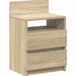 vidaXL sengebord med 2 skuffer 40x33x60 cm sonoma-eg