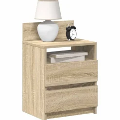 vidaXL sengebord med 2 skuffer 40x33x60 cm sonoma-eg