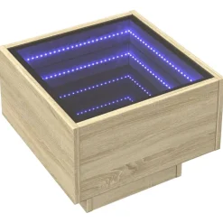 vidaXL sengebord med Infinity LED-lys 40x40x30 cm sonoma-eg