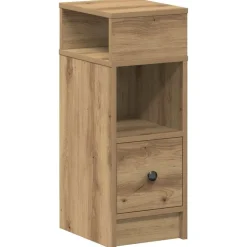 vidaXL sengebord med skuffe 25x31x66 cm kunsteg