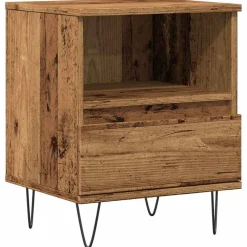 vidaXL sengebord 40x35x50 cm konstrueret træ antikt træ