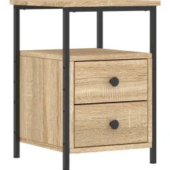 vidaXL sengebord 34x35,5x50 cm konstrueret træ sonoma-eg
