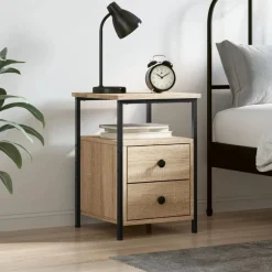 vidaXL sengebord 34x35,5x50 cm konstrueret træ sonoma-eg