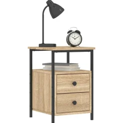 vidaXL sengebord 34x35,5x50 cm konstrueret træ sonoma-eg