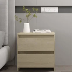 vidaXL sengebord 45x34,5x44,5 cm konstrueret træ sonoma-eg