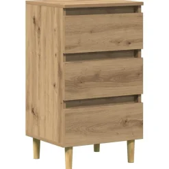 vidaXL sengebord 40x35x69 cm konstrueret træ kunsteg