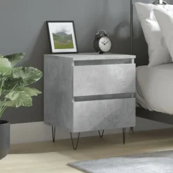 vidaXL sengebord 40x35x50 cm konstrueret træ betongrå