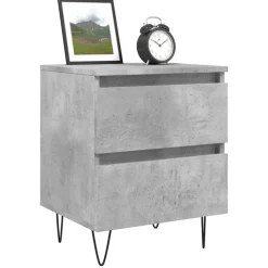 vidaXL sengebord 40x35x50 cm konstrueret træ betongrå