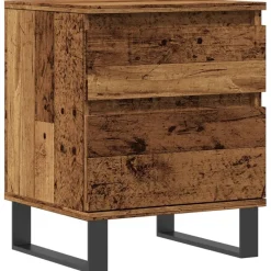 vidaXL sengebord 40x35x50 cm konstrueret træ antikt træ