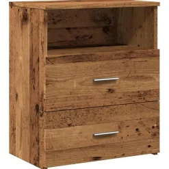 vidaXL sengebord 50x32x60 cm konstrueret træ antikt trælook