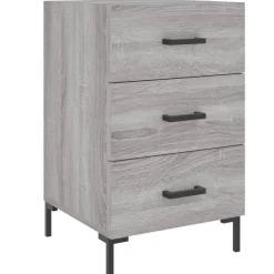 vidaXL sengebord 40x40x66 cm konstrueret træ grå sonoma-eg