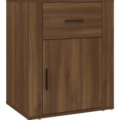 vidaXL sengebord 50x36x60 cm konstrueret træ brun egetræsfarve