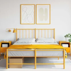 vidaXL sengeborde 2 stk. 36x39x50,5 cm stål sennepsgul