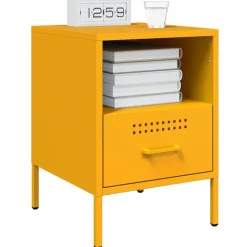 vidaXL sengeborde 2 stk. 36x39x50,5 cm stål sennepsgul