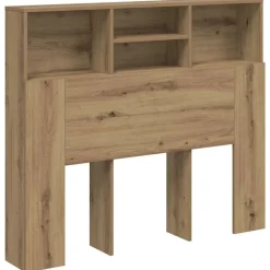 vidaXL sengegavl med opbevaring 120x19x103,5cm konstrueret træ kunsteg