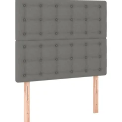 vidaXL sengegavl mørkegrå 80x5x118/128 cm stof