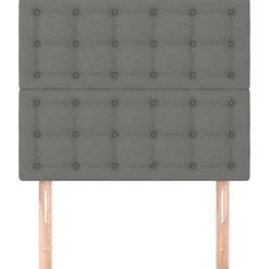 vidaXL sengegavl mørkegrå 80x5x118/128 cm stof