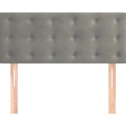 vidaXL sengegavl 80x5x78/88 cm fløjl lysegrå
